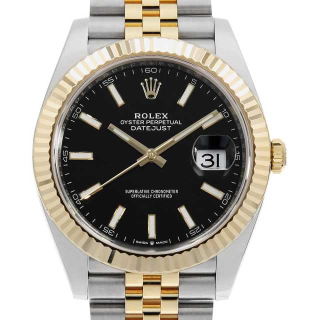 ロレックス デイトジャスト 126333 ブラック バー 5列 ジュビリーブレス ランダム番 中古 メンズ