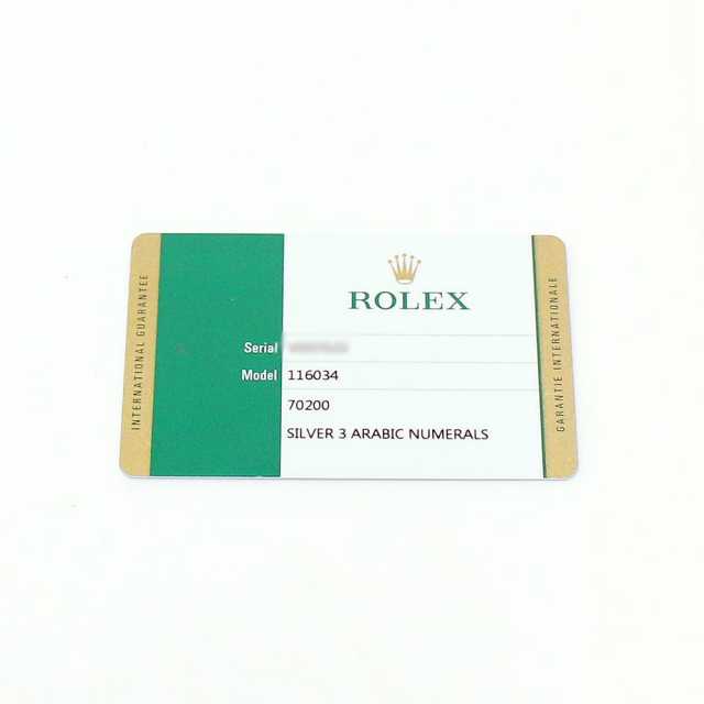 ロレックス オイスターパーペチュアル 116034 シルバー 369ホワイトバー V番 中古 メンズ