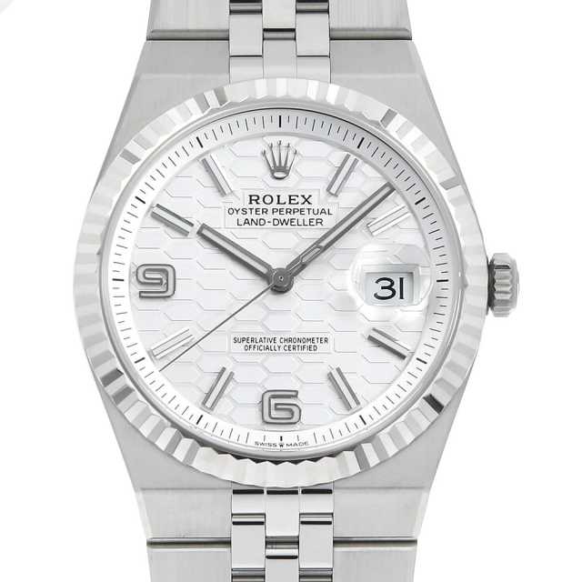 ロレックス ランドドゥエラー 40 127334 ホワイト ハニカムモチーフ 69アラビア ランダム番 中古 メンズ
