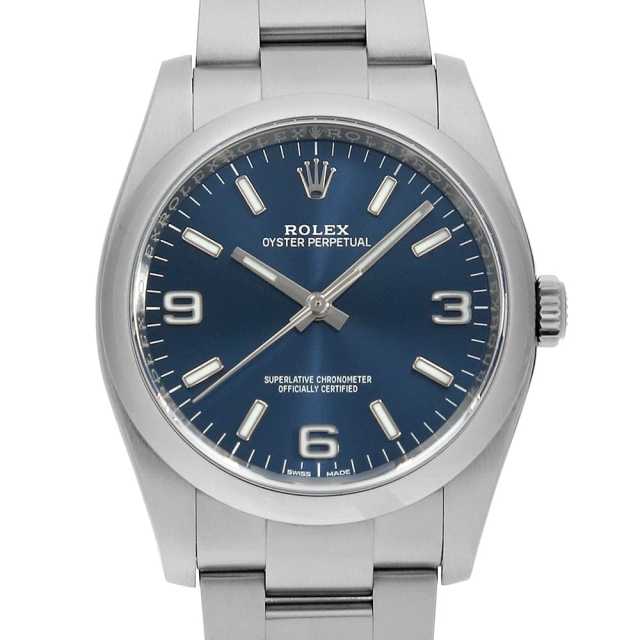 ロレックス オイスターパーペチュアル 116000 ブルー 369ホワイトバー ランダム番 中古 メンズ
