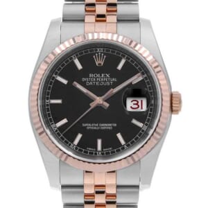 ロレックス デイトジャスト36 116231 ブラック バー 5列 ジュビリーブレス ランダム番 中古 メンズ