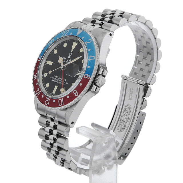 ロレックス GMTマスター 赤青ベゼル 16750 ブラック シングルバックル 5列 ジュビリーブレス 75番 中古 メンズ