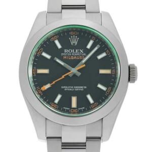 ロレックス ミルガウス グリーンガラス 116400GV ブラック ランダム番 中古 メンズ