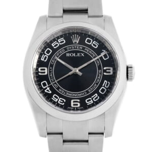 ロレックス オイスターパーペチュアル 116000 ブラック ブラックコンセントリック アラビア ランダムシリアル 中古 メンズ