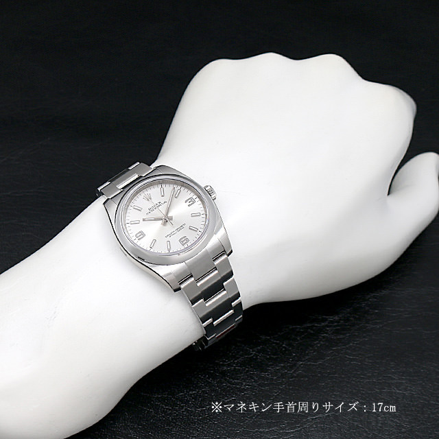 ロレックス オイスターパーペチュアル 116000 シルバー/369ホワイトバー 新品 メンズ