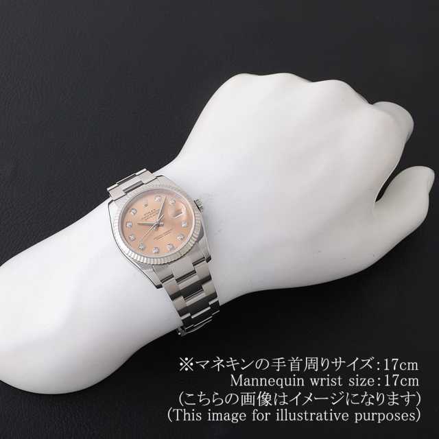 ロレックス デイトジャスト 10Pダイヤ 116234G ピンク 3列 オイスターブレス D番 中古 メンズ