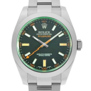 ロレックス ミルガウス グリーンガラス 116400GV ブラック ランダム番 中古 メンズ