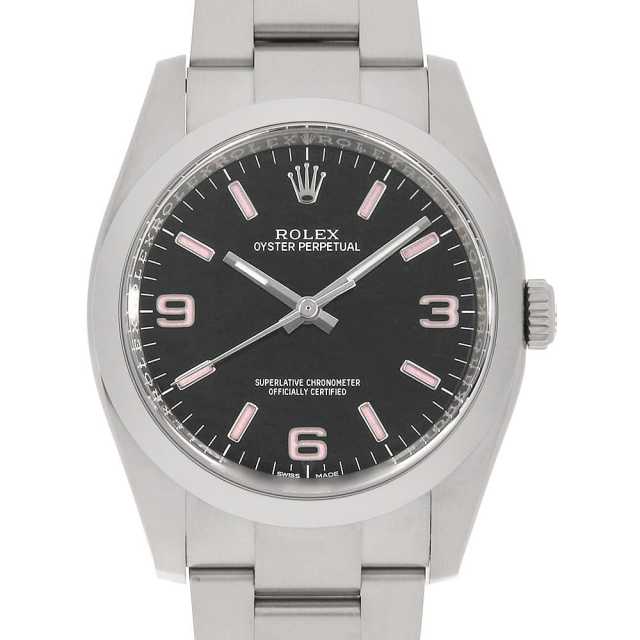 ロレックス オイスターパーペチュアル 116000 ブラック 369ピンクバー ランダム番 中古 メンズ