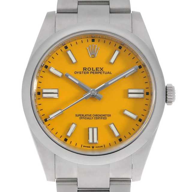 ロレックス オイスターパーペチュアル41 124300 イエロー ランダム番 中古 メンズ