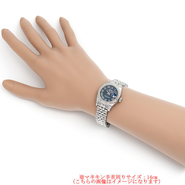 ロレックス デイトジャスト 179174 ブルー/ローマ 新品 レディース