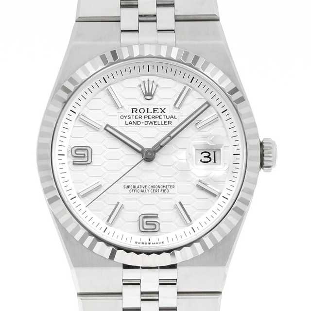 ロレックス ランドドゥエラー 40 127334 ホワイト ハニカムモチーフ 69アラビア ランダム番 中古 メンズ