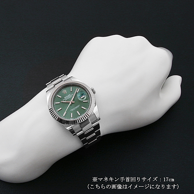 ロレックス デイトジャスト41 126334 ミントグリーン/ホワイトバー/3列/オイスターブレス 新品 メンズ