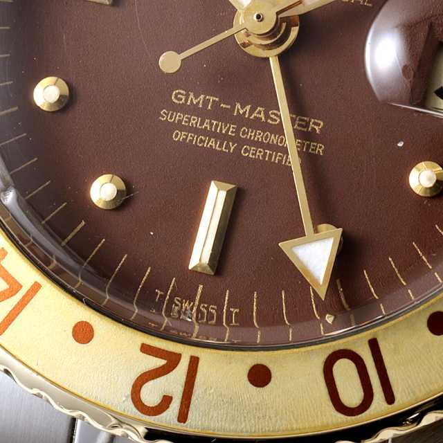 ロレックス GMTマスター 1675 ブラウン フジツボ 王冠アップライト 27番 アンティーク メンズ