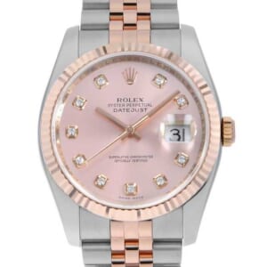 ロレックス デイトジャスト 10Pダイヤ 116231G ピンク Z番 中古 メンズ