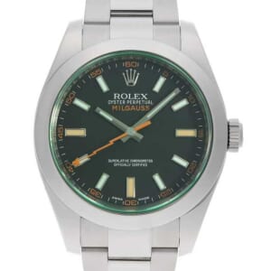 ロレックス ミルガウス グリーンガラス 116400GV ブラック ランダム番 中古 メンズ