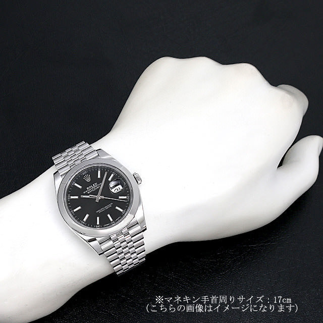 ロレックス デイトジャスト41 126300 ブラック/バー/5列/ジュビリーブレス 新品 メンズ