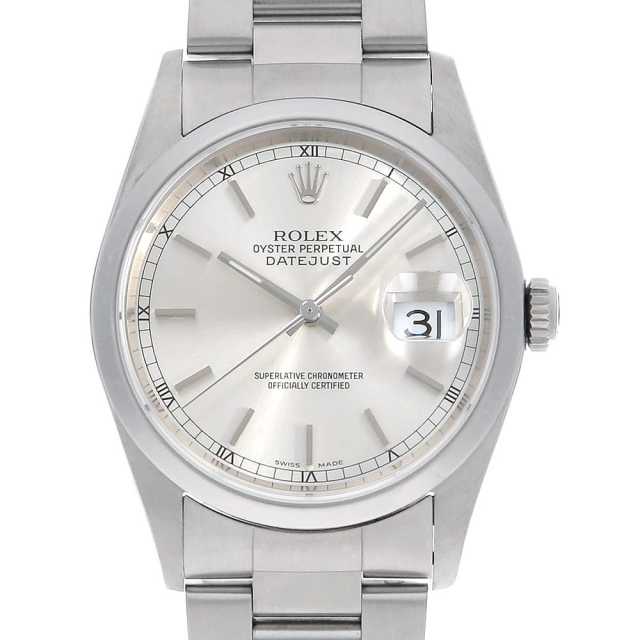 ロレックス デイトジャスト 16200 シルバー バー F番 中古 メンズ
