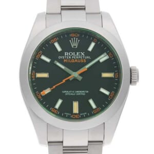 ロレックス ミルガウス グリーンガラス 116400GV ブラック ランダム番 中古 メンズ