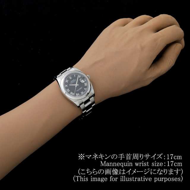 ロレックス デイトジャスト 116200 ブラック ローマ 3列 オイスターブレス ランダム番 中古 メンズ