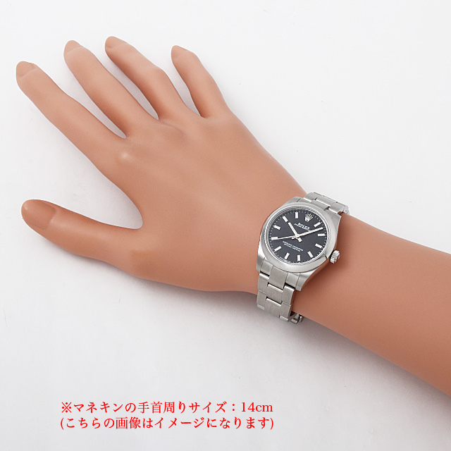 ロレックス オイスターパーペチュアル 177200 ブラック/ホワイトバー 新品 ボーイズ(ユニセックス)