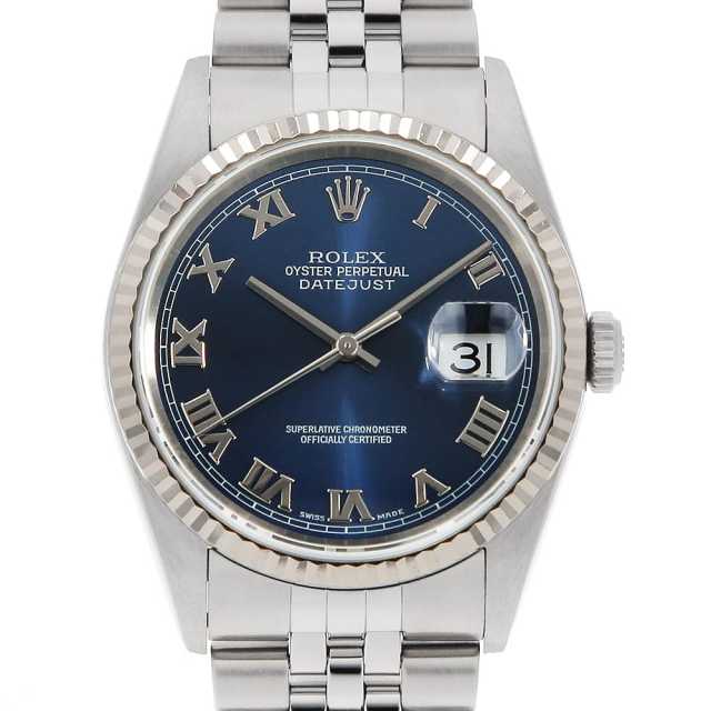 ロレックス デイトジャスト 16234 ブルー ローマ Y番 中古 メンズ