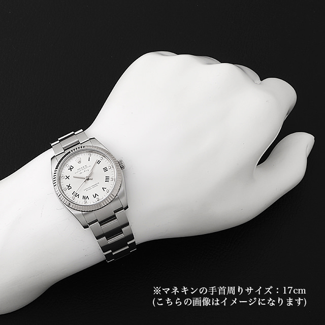 ロレックス エアキング 11Pダイヤ 114234G グレー/センターローマ Z番 中古 メンズ