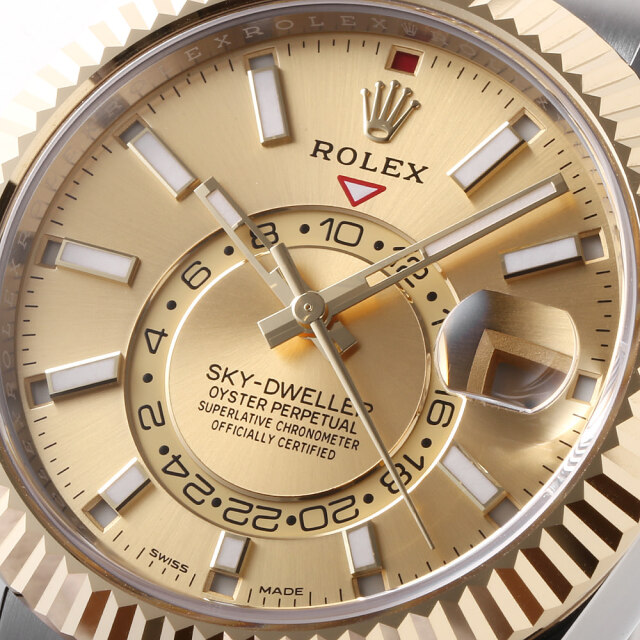 ロレックス スカイドゥエラー 326933 シャンパン/3列/オイスターブレス 新品 メンズ