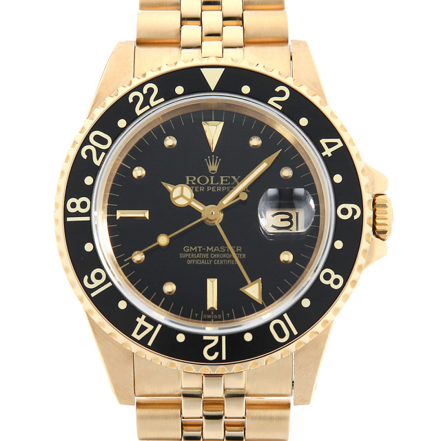 ロレックス GMTマスター 16758 ブラック フジツボ 5列 ジュビリーブレス 74番 中古 メンズ