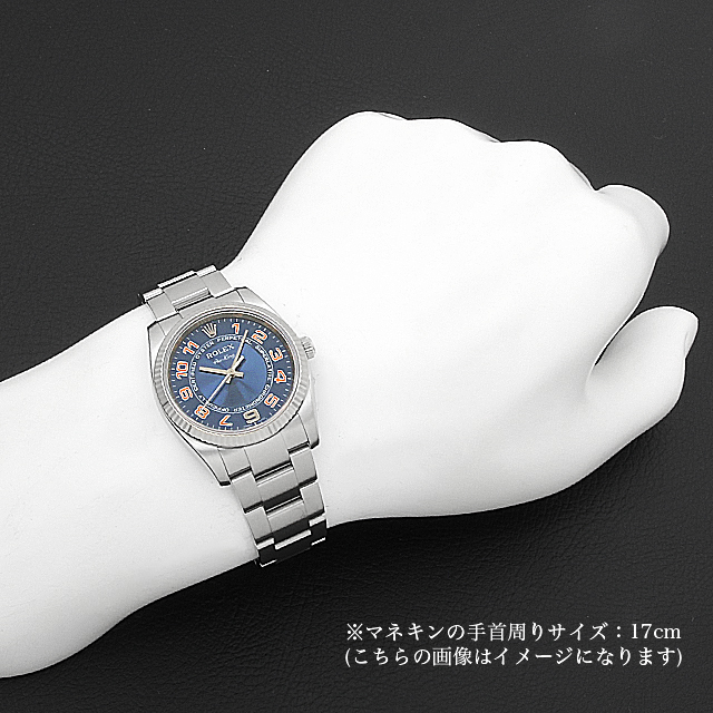 ロレックス オイスターパーペチュアル エアキング 114234 ブルーコンセントリック/オレンジアラビア M番 中古 メンズ