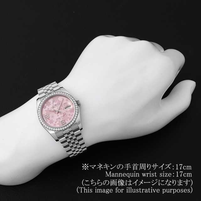ロレックス デイトジャスト ベゼルダイヤ 116244 ピンク フラワー 69アラビア 5列 ジュビリーブレス V番 中古 メンズ