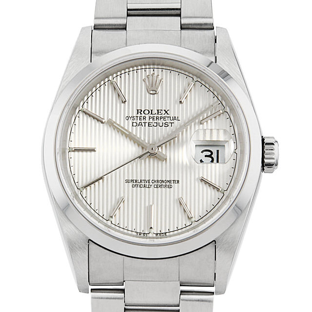 ロレックス デイトジャスト 16200 シルバータペストリー/バー D番 中古 メンズ