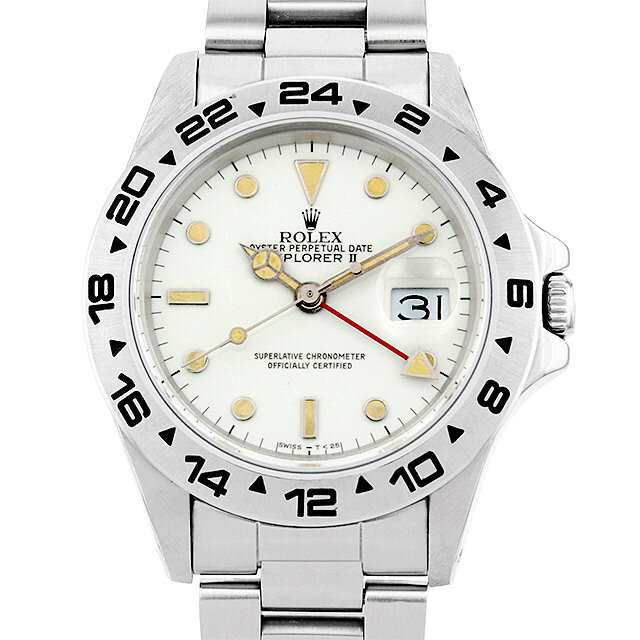 ロレックス エクスプローラーII 16550 アイボリー 97番 中古 メンズ