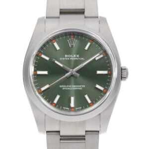 ロレックス オイスターパーペチュアル 114200 オリーブグリーン バー ランダム番 中古 メンズ