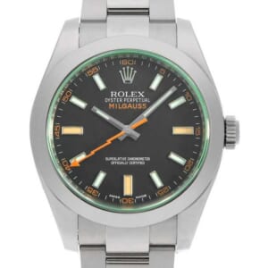 ロレックス ミルガウス グリーンガラス 116400GV ブラック ランダム番 中古 メンズ