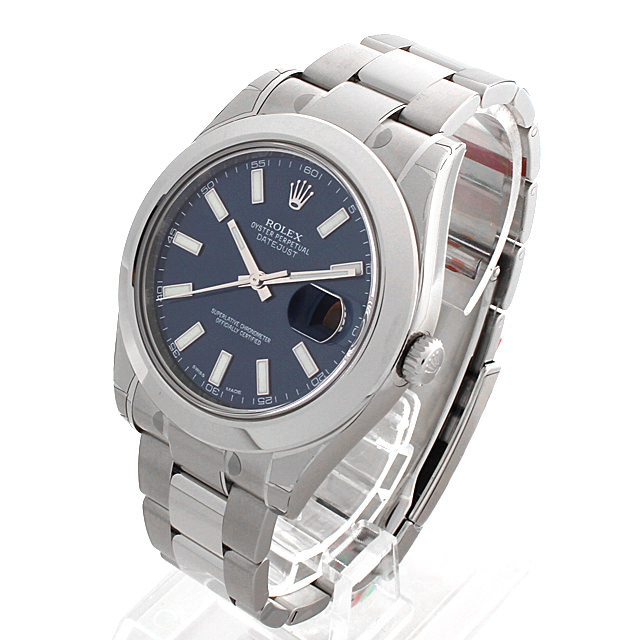 ロレックス デイトジャストII 116300 ブルー/バー 新品 メンズ
