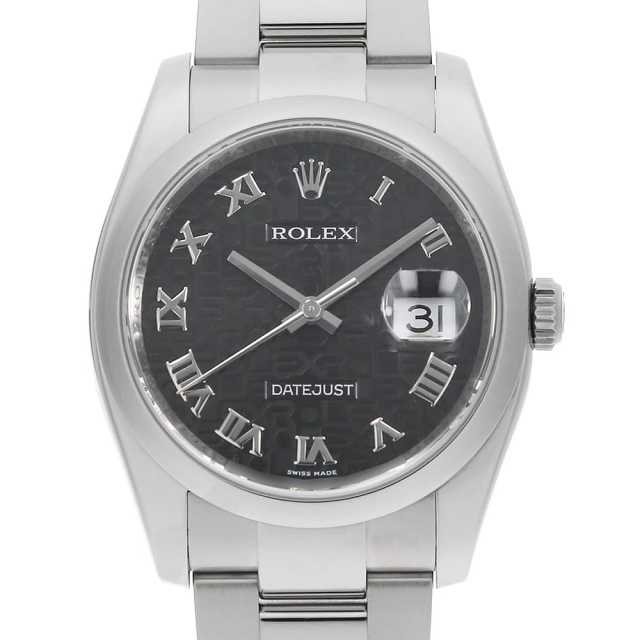 ロレックス デイトジャスト 116200 ブラック 彫りコンピューター ローマ M番 中古 メンズ