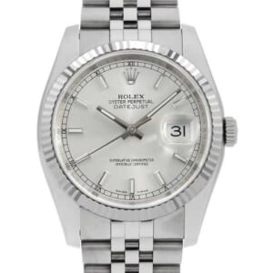 ロレックス デイトジャスト 116234 シルバー バー 5列 ジュビリーブレス ランダム番 中古 メンズ