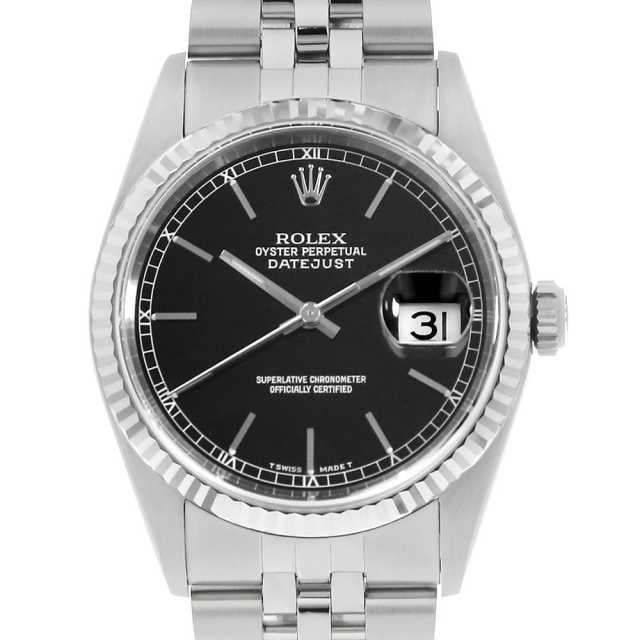 ロレックス デイトジャスト 16234 ブラック バー X番 中古 メンズ