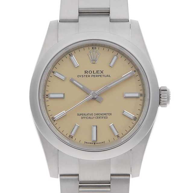 ロレックス オイスターパーペチュアル 124200 ベージュ ランダム番 中古 メンズ