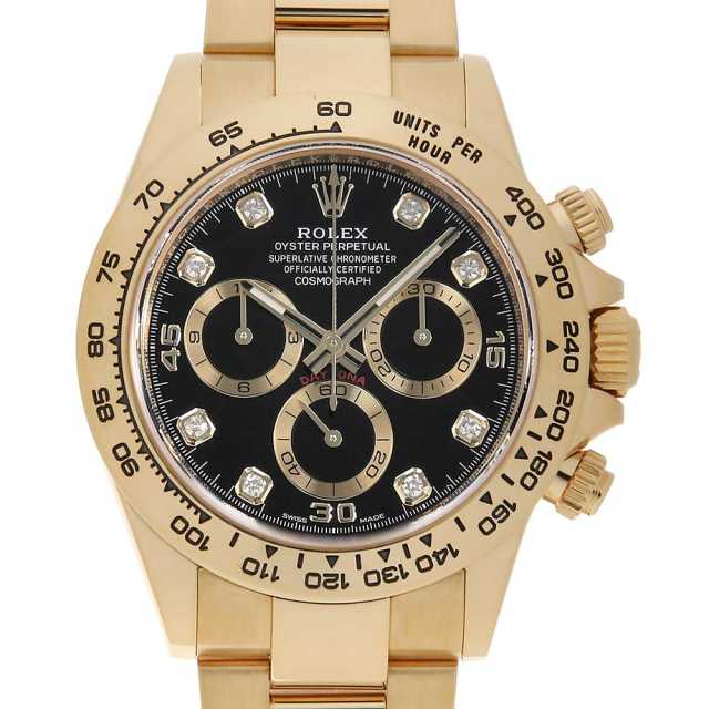 ロレックス コスモグラフ デイトナ 8Pダイヤ 116508G ブラック ゴールドサークル ランダム番 中古 メンズ