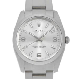 ロレックス オイスターパーペチュアル 114200 シルバー 369ホワイトバー ランダム番 中古 メンズ