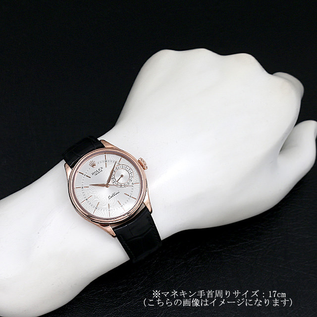 ロレックス チェリーニ デイト 50515 シルバー ブラックレザーストラップ 新品 メンズ