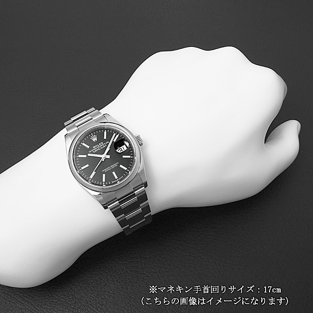 ロレックス デイトジャスト36 126200 ブラック/バー/3列/オイスターブレス 新品 メンズ