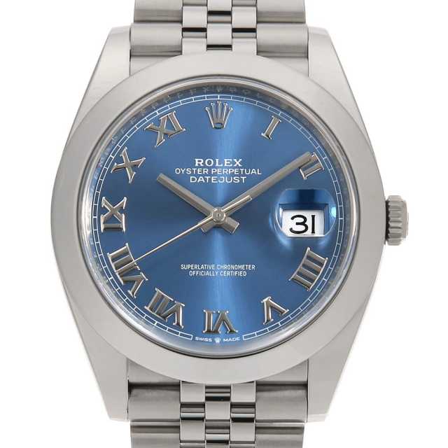 ロレックス デイトジャスト41 126300 ブルー ローマ 5列 ジュビリーブレス ランダム番 中古 メンズ