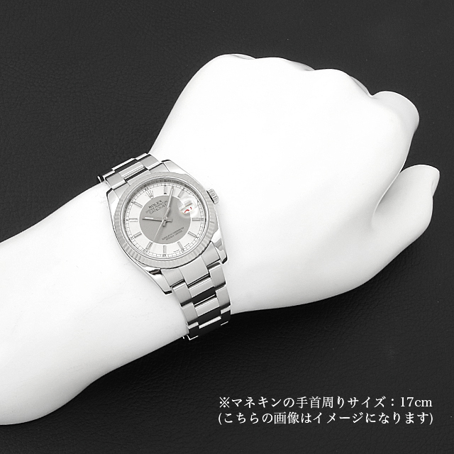 ロレックス デイトジャスト 116234 シルバー×グレー/3列/オイスターブレス Z番 中古 メンズ