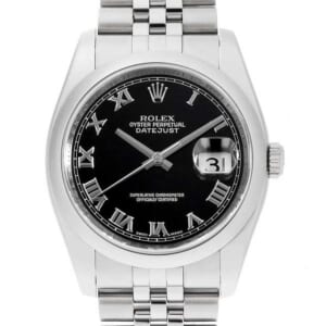 ロレックス デイトジャスト 116200 ブラック ローマ 5列 ジュビリーブレス D番 中古 メンズ