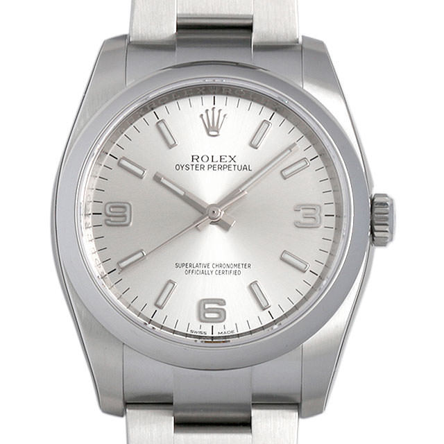 ロレックス オイスターパーペチュアル 116000 シルバー/369ホワイトバー 新品 メンズ