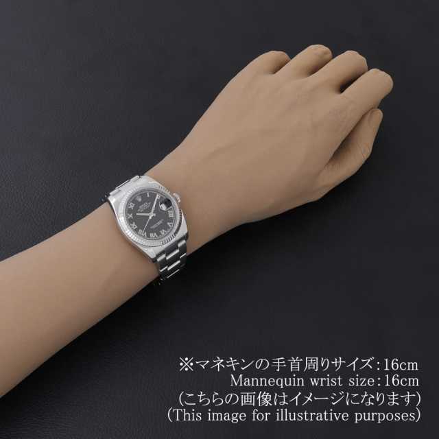ロレックス デイトジャスト 116234 ブラック ローマ 3列 オイスターブレス ランダム番 中古 メンズ