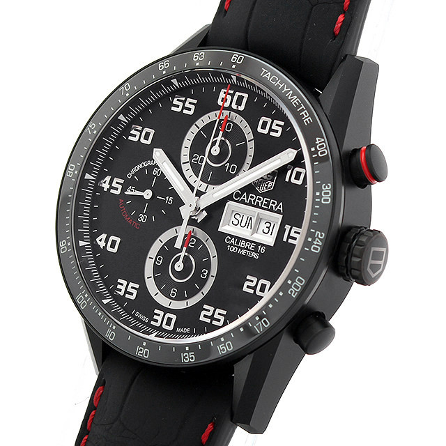 タグホイヤー カレラ 100M キャリバー16 デイデイト クロノグラフ ブラックバージョン CV2A81.FC6237 新品 メンズ