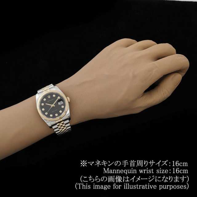 ロレックス デイトジャスト 10Pダイヤ 116233G ブラック 彫りコンピューター 5列 ジュビリーブレス ランダム番 中古 メンズ
